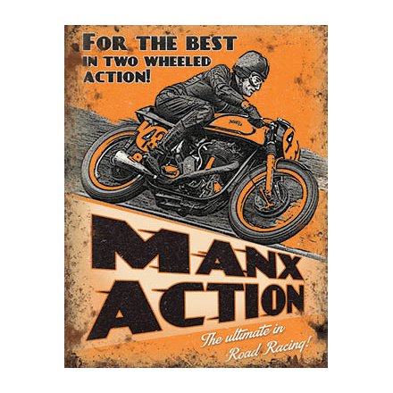 Manx Action Mini Metal Sign