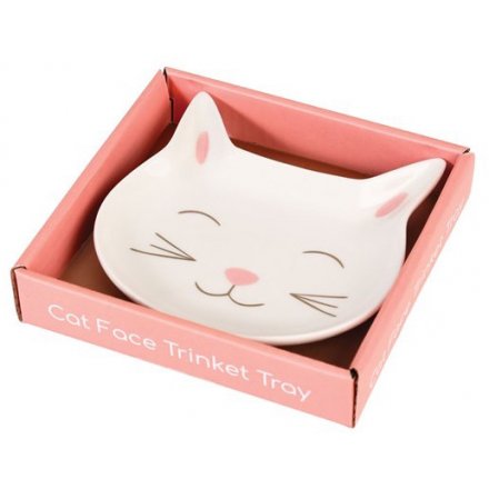Add a sweet touch to your vanity stand with this adorably smiling cat porcelain trinket dish 