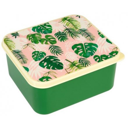  Bring a touch of the tropics to your lunch times with this quirky pink and green themed plastic lunch box 