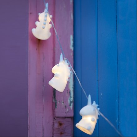 A sweet and mystical inspired set of hanging LED string lights, perfectly finished with unicorn decal 