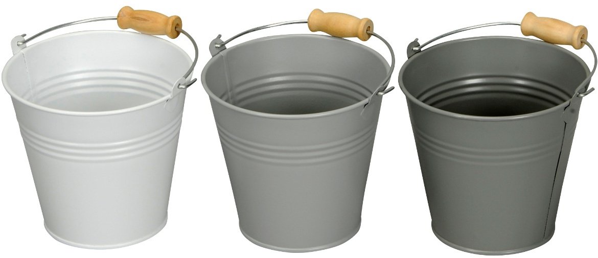 Extra Small Grey Metal Buckets 38920 Outdoor Living / Garden