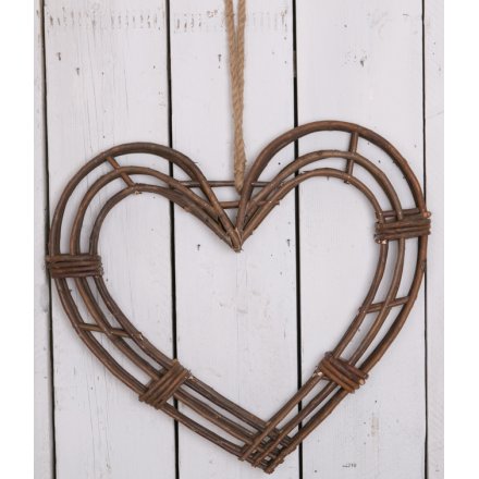 Natural Willow Hanging Heart 64cm