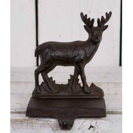 Cast Iron Reindeer Stocking Holder 20.5cm
