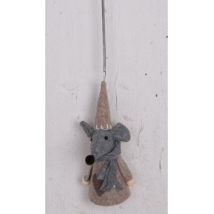 Hanging Springy Grey Mouse