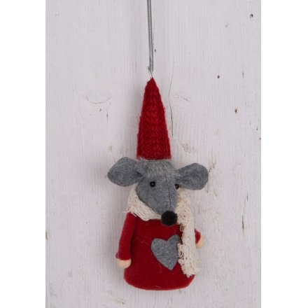 Hanging Springy Red Mouse