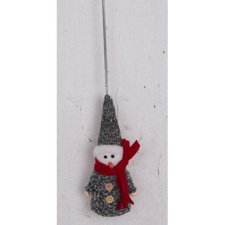 Fabric Hanging Spring Snowman