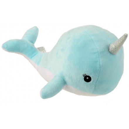 An adorable Narwhal shaped plump cushion, part of our new magical themed childrens line 