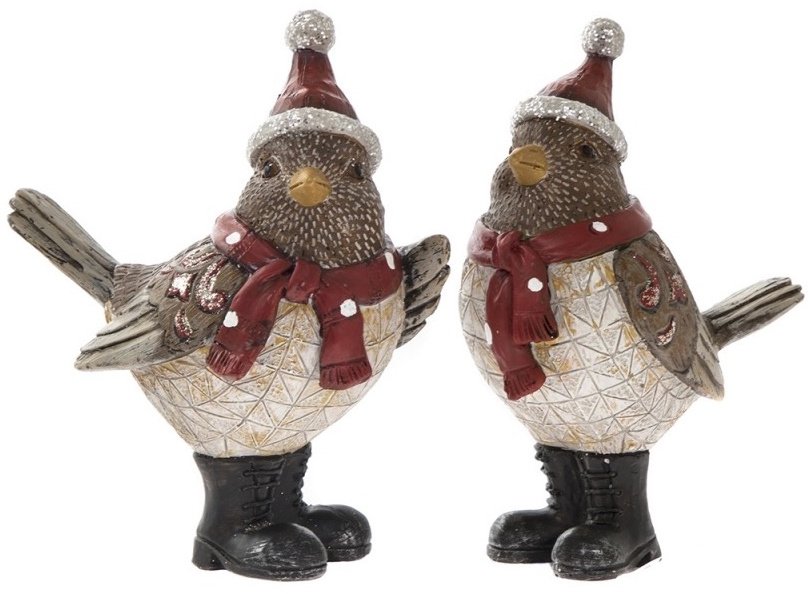 LP68156 / Medium Rustic Red Robin in Boots, 2ass 39009 Christmas