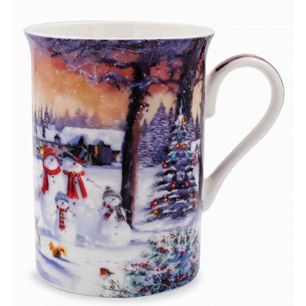 With its beautiful orange hues and illustrated Snowman Family scene