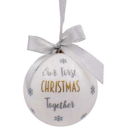 Mr & Mrs First Christmas Bauble - Large 