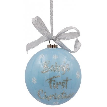 Baby's First Christmas Blue Bauble 