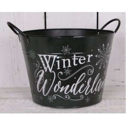 Winter Wonderland Metal Planter 34cm