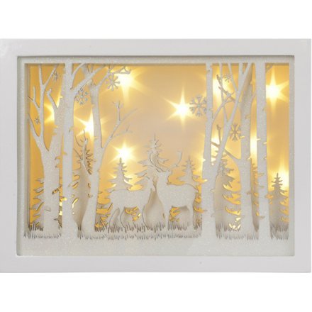 Invite an illuminating cozy glow into any home interior or window display with this beautifully finished frame