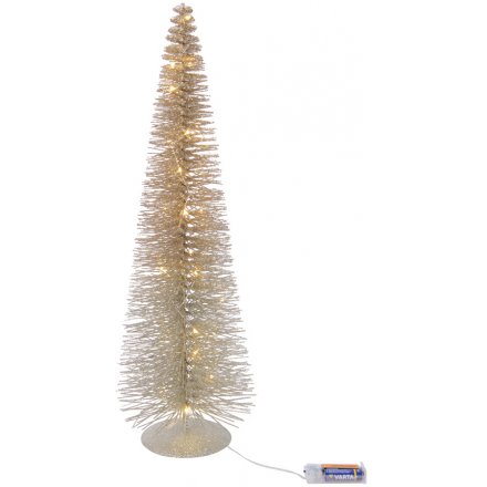 Bring a glittering effect to your Christmas displays or home interiors with this sparkling LED pine tree 