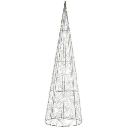 LED Light Up Standing Silver Tree 40cm