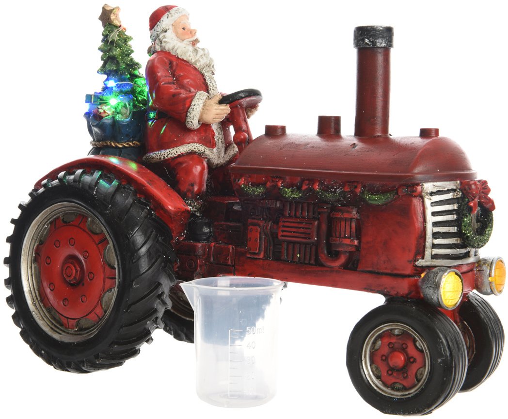 LED Illuminating Santa on Tractor 29cm 39216 Christmas / Light Up