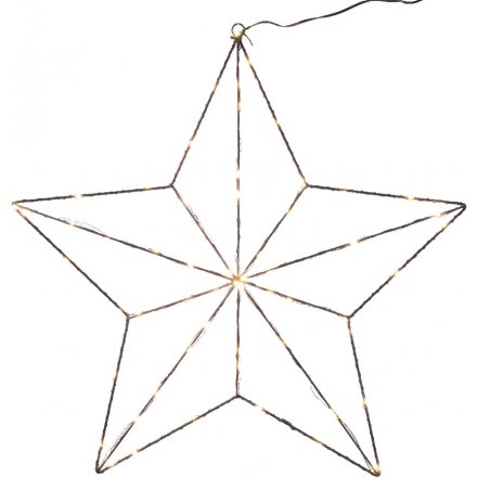 Micro LED Woven Star Hanging Decoration 51cm