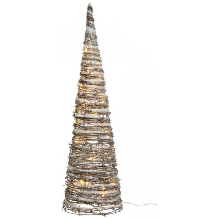 Large LED Rattan Snow Pyramid 60cm | 39259 | Christmas / Display and ...