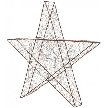 Extra Large Standing LED Copper Star 70cm Light Up