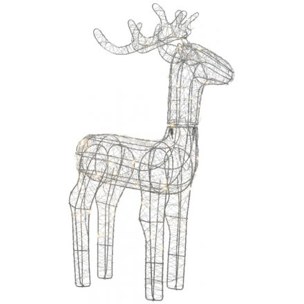 Silvered LED Standing Reindeer 60cm