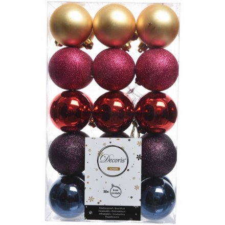 Pack of 30 Rainbow Desire Themed Baubles 