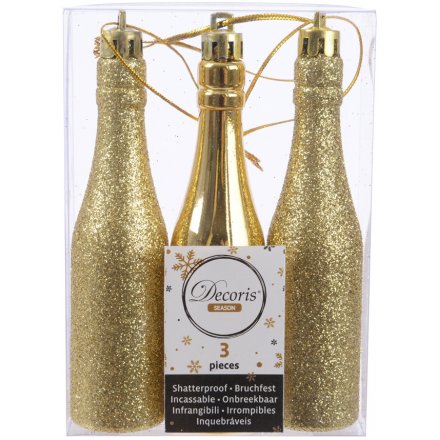 Glitter Champagne Bottle Hangers 