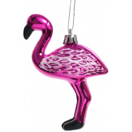 Glittery Flamingo Hanging Decoration 