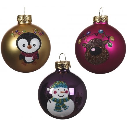 Bring this fun assortment of festive friend themed baubles to your Christmas tree decor for an added colourful splash 