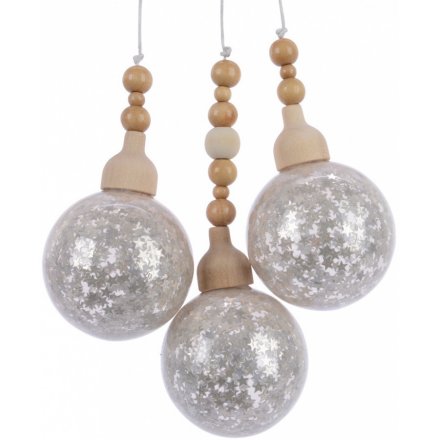 White Cluster Glass Baubles