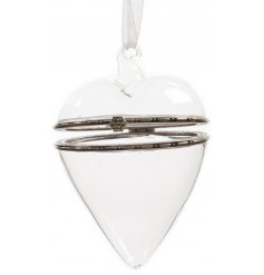 Add a little gift or rolled up note inside this glass heart decoration and hide within you tree to make a wonderful gift