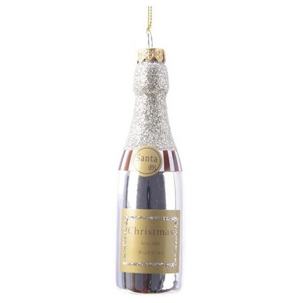 Hanging Glass Champagne Bottle 