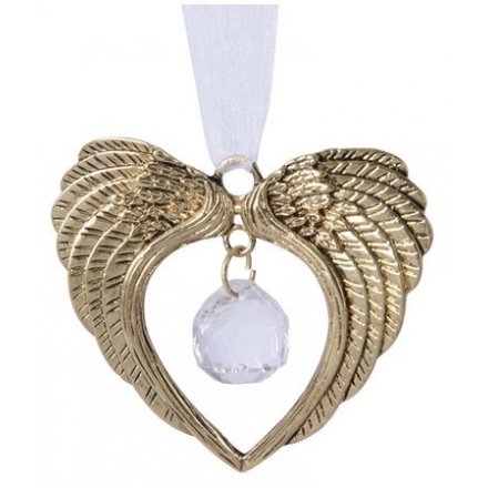 Golden Angel Wings with Diamond Hanger 