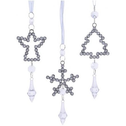 Hanging Crystal Shaped Droplet Decorations
