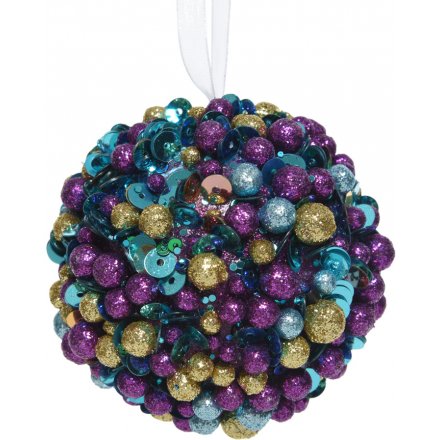  Bring a colourful Luxe edge to your Christmas tree display this year with this purple infused foam cluster bauble 