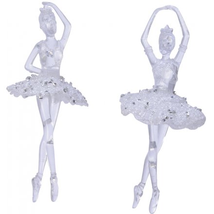 Acrylic Ballerinas with Glass Effect, 17cm