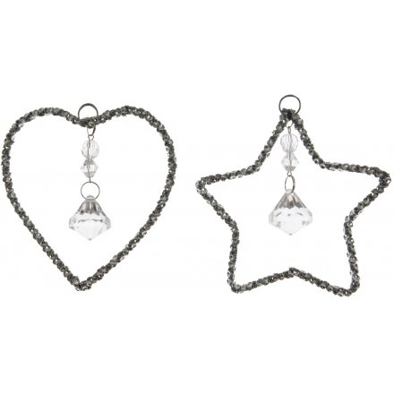 Hanging Silhouette Heart and Star Decorations 