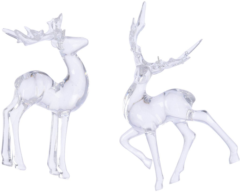 Reindeers with Glass Effect 14cm | 39383 | Christmas / Hanging ...