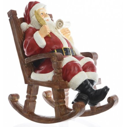 Resin Santa in a Rocking Chair 