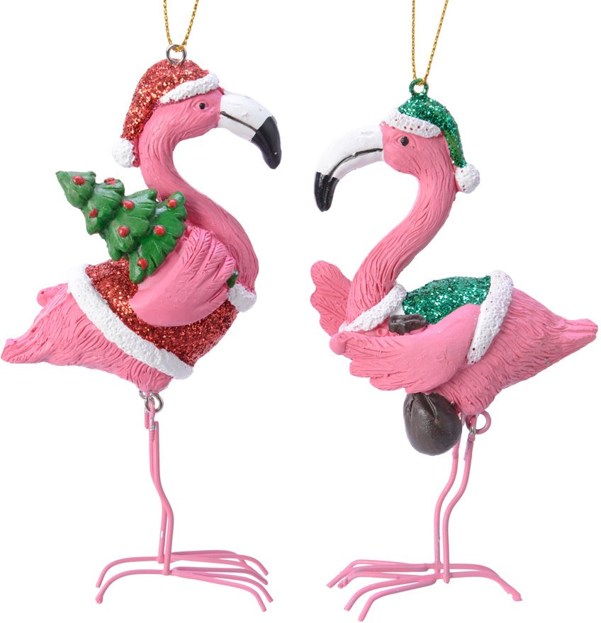 Hanging Festive Flamingos | 39395 | Christmas / Hanging Decorations ...