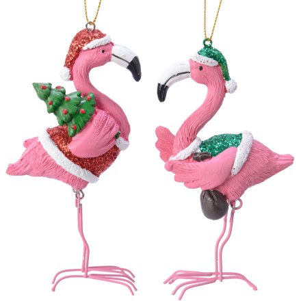 Festive Flamingo Hangers with Dangly Legs 
