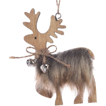 Natural Wooden Reindeer Hanger 