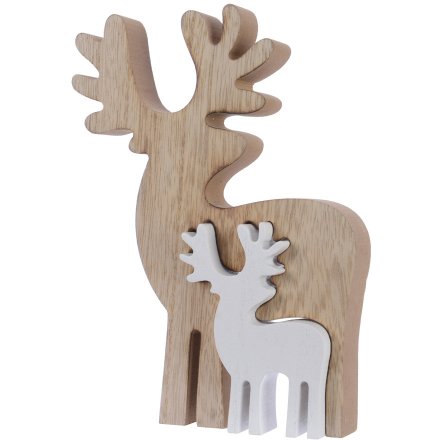Natural Wooden Reindeer Block 