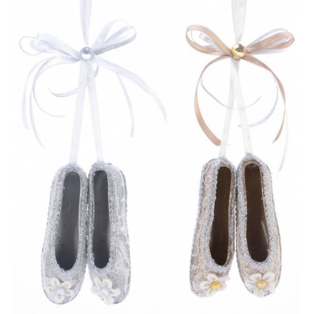 Gold/Silver Hanging Ballerina Slippers 