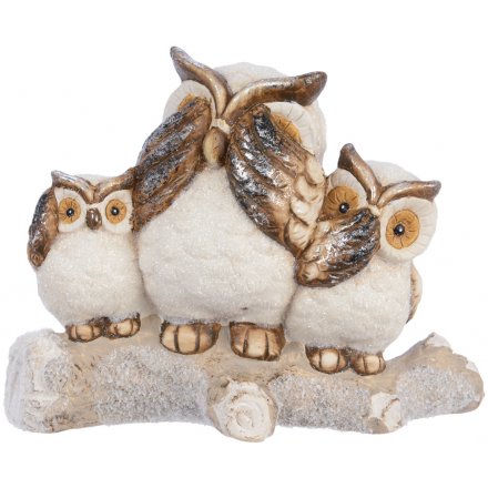 Speak, Hear and See Terracotta Owl Decoration