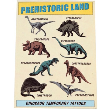 Comic Book Dinosaurs Temporary Tattoos