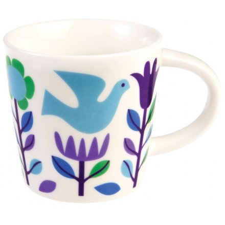 Folk Doves Porcelain Mug