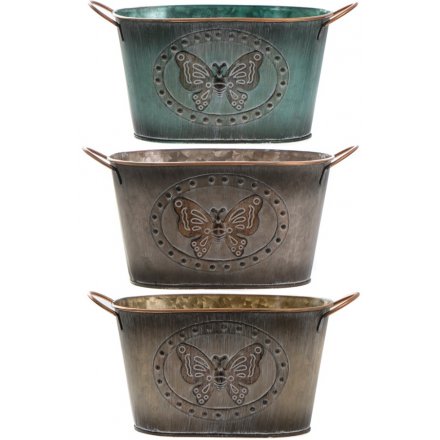 Butterfly Trough Planter, 3 Assorted