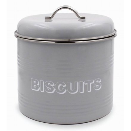 Grey Kitchen Collection Metal Biscuit Tin