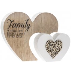  Add this chic and sweet wooden heart block into any home space for a sentimental and loving vibe