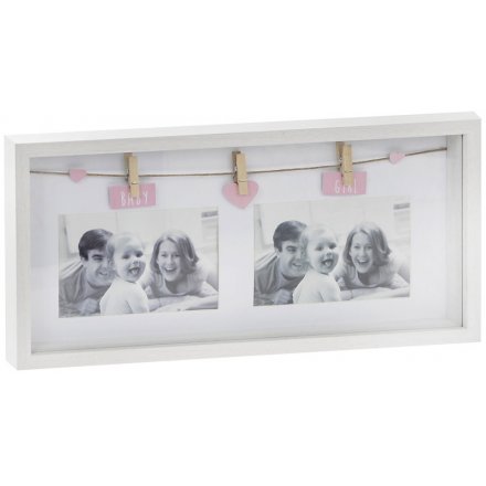 Sentiments Baby Girl Twin Photo Frame